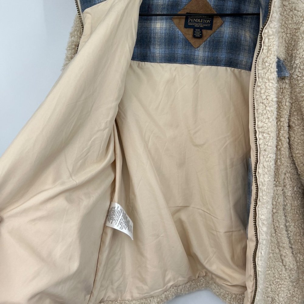 Pendleton Ladies' Fuzzy Zip Jacket Coat Teddy Bear Fall Winter Sherpa Fleece med - Picture 7 of 15
